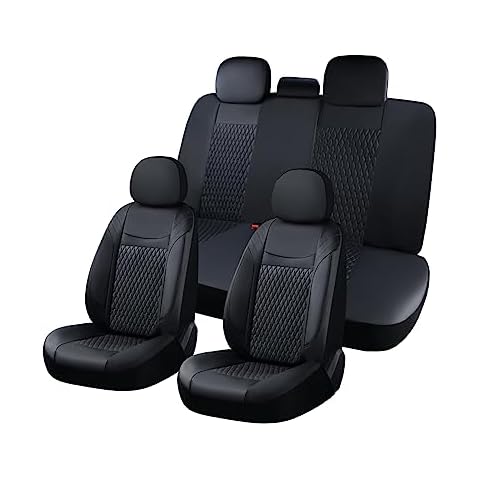 Coverado 2 SEATS Beige Front Car Seat Covers, Premium Leatherette Auto Seat Cushions Luxury Interior, Waterproof UV-Resistant Seat Protectors