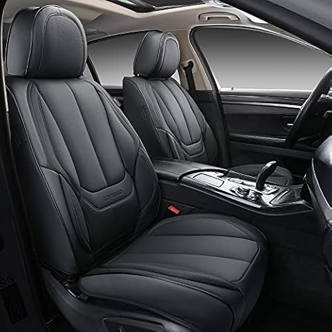 Car Seat Covers Front Set Blue Black Faux Leather Seat Cushions - Car –  AutoMaximizer