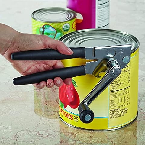 Oneida Commercial Easy Crank Can Opener Heavy Duty With Ergonomic Design,  Black 