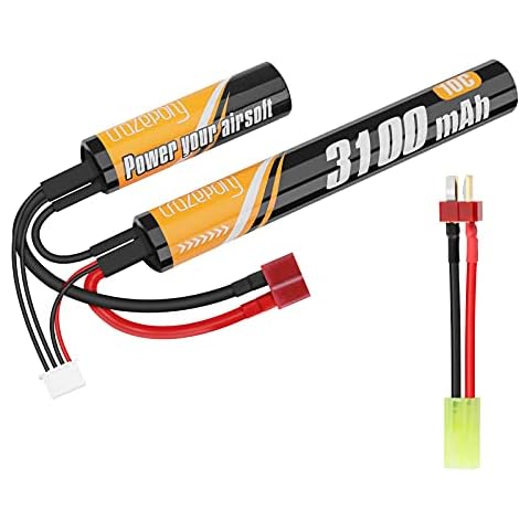 EMEPOVGY RC Lipo Battery Airsoft 3S 1200mAh 11.1V 20C Rechargeable Lithium  Polymer Battery Pack with Mini Tamiya Plug for Air Soft Guns Rifle - Triple