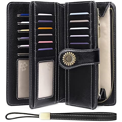 Chelmon Womens Walllet Slim RFID Blocking Bifold Multi Card Case Wallet  with Zipper Pocket (Purple Deep)