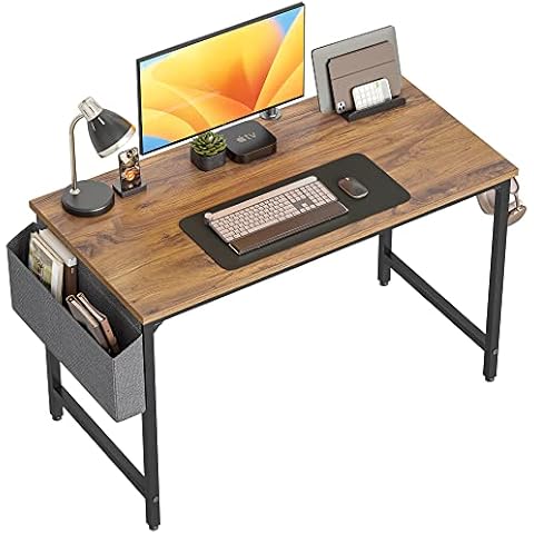 BestOffice Computer Desk472 Inches Home Office Desk Writing Study Table Modern Simple Style PC Desk with Metal Framebrown, 47 inch