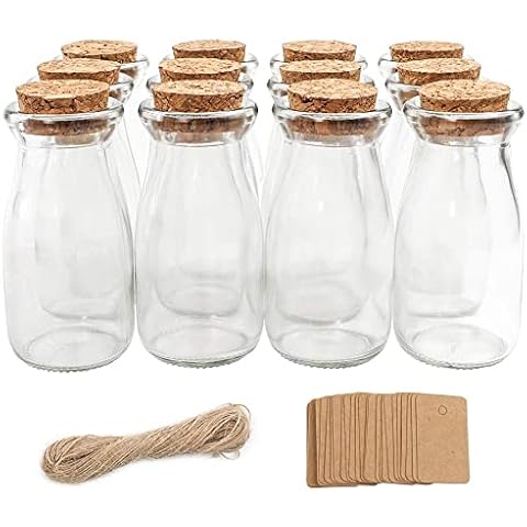  CUCUMI 10pcs 16oz Glass Juice Bottles with Lids