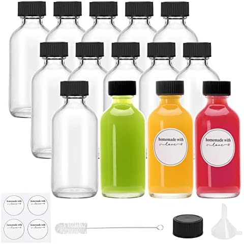 HELVES Clear Milk Bottles Glass Water Bottle Mini Fridge 2Pcs Glass Bottles  Household Juice Bottles Reusable Clear Bottles Milk Bottles for Travel s