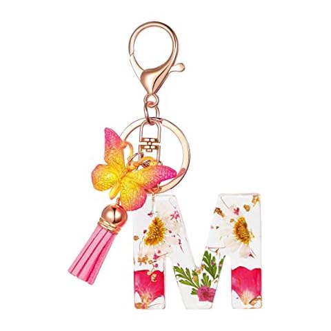 Howah Flower Letter A - Z Initial Letter Resin Keychain Accessories Cute Premium Bag Charm