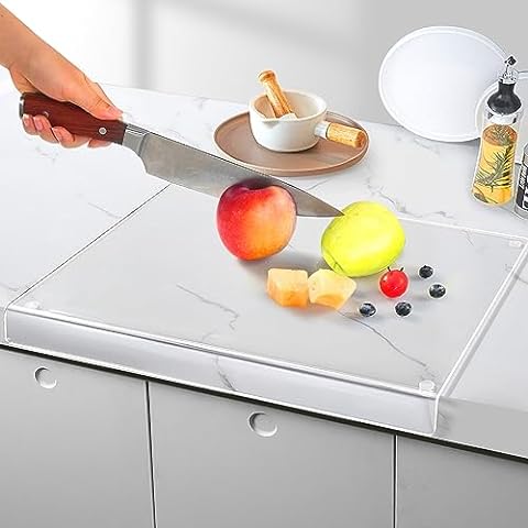 Clear Cutting Board for Kitchen with Lip with Non Slip 24 Wide x 18 Long  AZM Displays