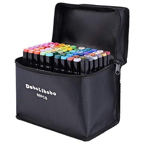 Dabo & Shobo 48 Colors Permanent Markers ,Fast Drying, Suitable for Classroom Office Meeting,Works on Plastic,Wood,Stone,Metal and Glass for