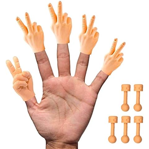 Daily Portable Dark Skin Tone Tiny Finger Hands 2 Pack - Little Finger  Puppets, Mini Rubber Flat Hand, Miniature Small Hand Puppet Prank from  Tiktok 
