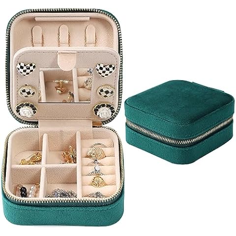 Plush Velvet Travel Jewelry Case,Mini Jewelry Box,Small Jewelry