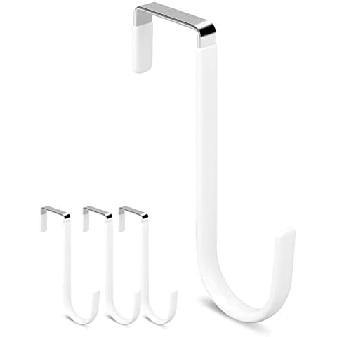 HFHOME 2Packs Over The Door Double Hanger Hooks, Metal Twin Hooks Organizer  for Hanging Coats, Hats, Robes, Towels- Black