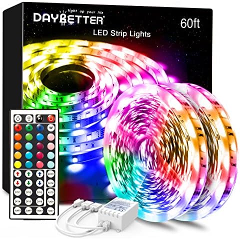 DAYBETTER Led Lights 2 Ports 44 Key Remote Control, Dimmer for Led Strip  Lights, 4 Pin Output Remote Controller for Led Strips 12 24V DC Led Tape