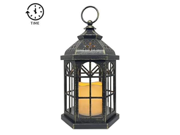 Stonebriar Rustic Wooden Hurricane Lantern 18-in - Brown, Indoor/Outdoor  Lantern for Centerpiece, Mantle, Tabletop