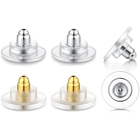  DELECOE 2-Pairs 925 Sterling Silver Locking Earring Backs  Replacements, 18K Gold Plated Secure Hypoallergenic Earring Backs for  Diamond Studs, No Fading Comfort Earring Backs