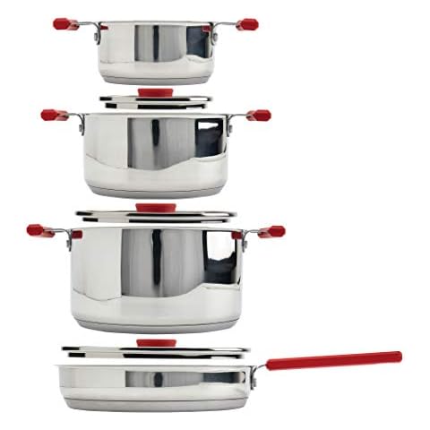 Denmark Stax 7-pc. Red Stainless Steel Cookware Set
