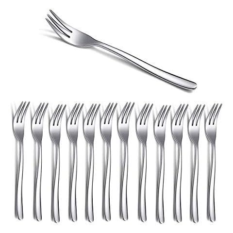 Evanda Dessert Forks Set of 6 Pack 6.3/16.5cm, Stainless Steel Pastry  Fork, Family Appetizer Fork for Fruit, Cake, Cheese, Party Trips, Cafes