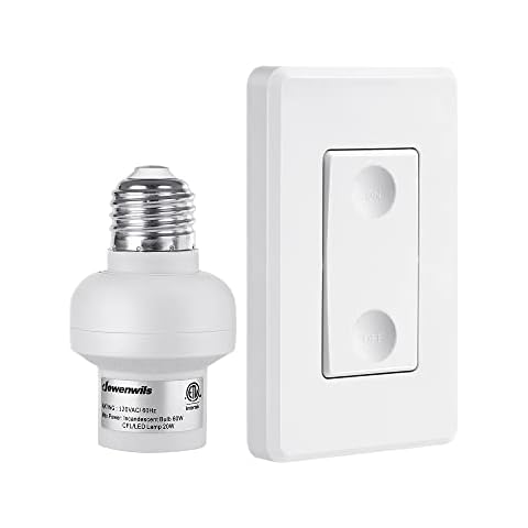 Remote Control Light Socket E26 Wireless Programmable Lamp, 3 Sockets  Included