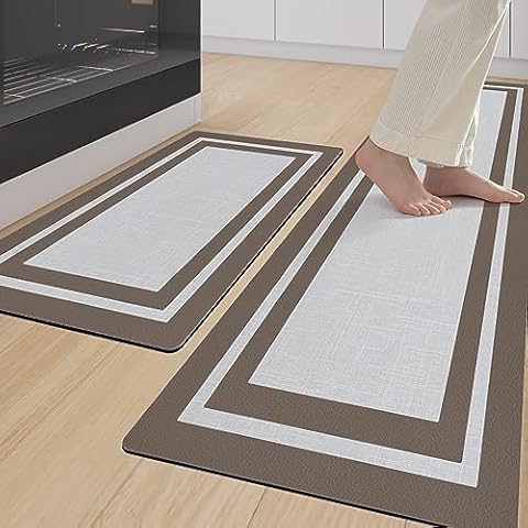 FDW 2pcs Anti Fatigue Comfort Flooring Standing Mat Kitchen Commercial Grade Pads Ergonomic Floor Pad Kitchen Rug for Office Stand Up Desk