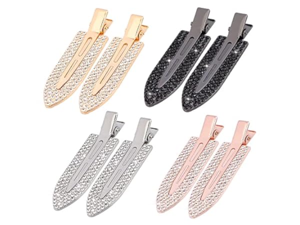 Amazleer Silver Bow Hair Clips For Women, Sparkling Rhinestone Crystal - View #2