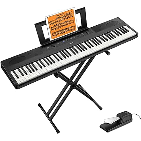  Pyle Electric Keyboard Piano 88 Keys - Portable Foldable  Digital Piano Keyboard With Bluetooth, 128 Rhythms/Tones,Semi weighted  keys, Sustain Pedal, Piano Bag - for Beginners, Kids,Adult -PKBRD8100 :  Musical Instruments