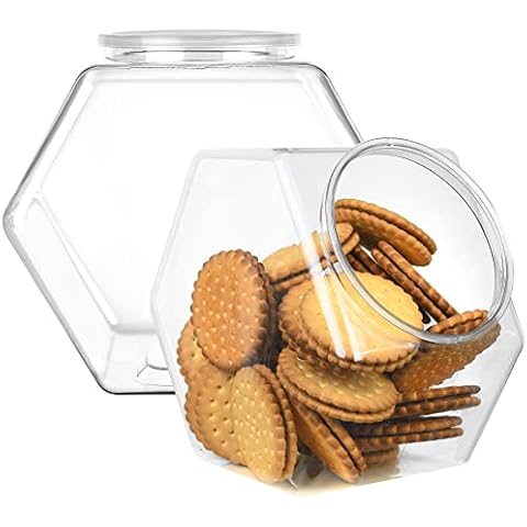 High Quality Cookie Jar 75.½ Ounce Glass Jar (2 Pack) With Plastic