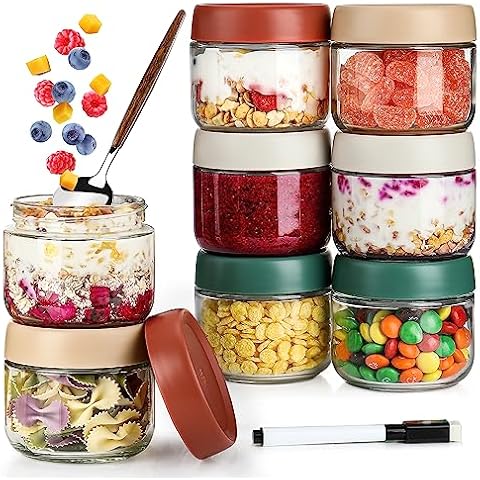 Le'raze 24 Glass Spice Jars with Label Set Bamboo Shaker Lids & Funnel,  Kitchen Airtight Storage Jars with Lid, Spices & Seasonings Container Set