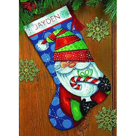 Dimensions Needlepoint Hugging Penguins Personalized Christmas Stocking Kit,  Printed 12 Mesh Canvas, 16