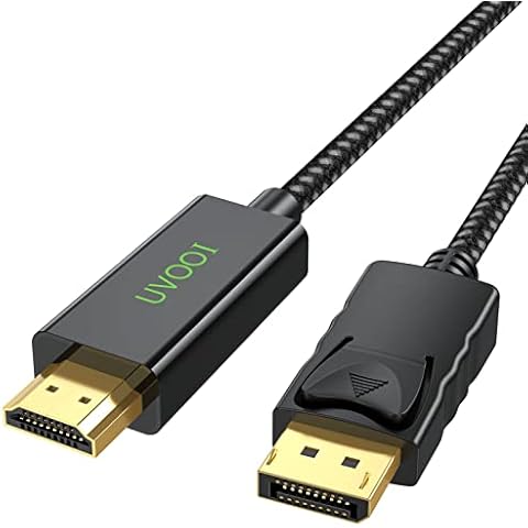 HDMI to DisplayPort Cable - 6ft DP Laptop Desktop PC 4k Connector Display  Port Extended Mirror Monitor TV Projector Video Adapter for Chromebook Asus  Lenovo HP Dell Computers 