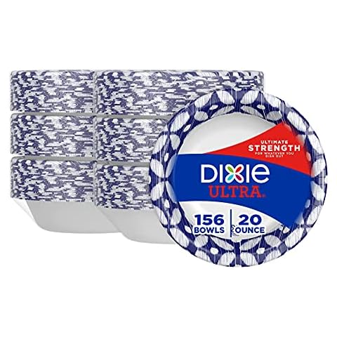 Dixie 10 inch Paper Plates, Dinner Size Printed Disposable Plate, 204 Count (3 Packs of 68 Plates)