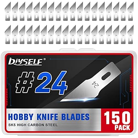 DIYSELF 1 Pcs Craft Knife Hobby Knife with 11 Pcs Stainless Steel Blades  Kit, 1pcs Steel 15MM Ruler for Art, Scrapbooking, Stencil(Blue)