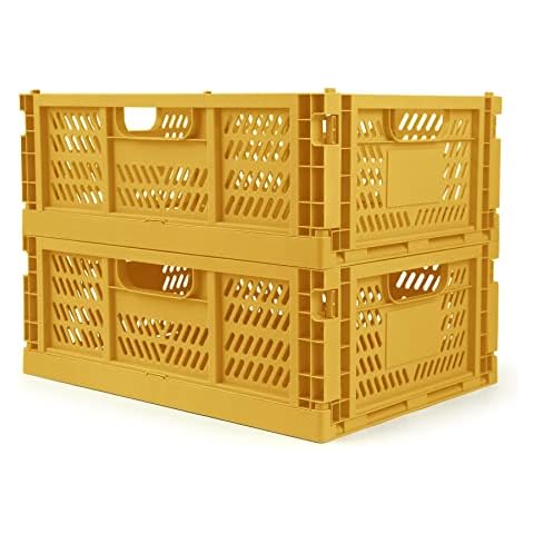 ZHJINGYU crates for storage,plastic baskets for organizing,collapsible  shopping basket,foldable crate with Handles,collapsible storage crate,car