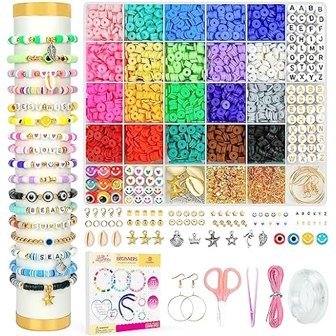  480 Pcs Fruit Flower Polymer Clay Beads, 24 Styles Clay Bead Charms  for Bracelets Making, Jewelry Making, Necklace and Earring with Elastic  String : Arts, Crafts & Sewing