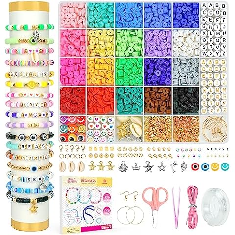  480 Pcs Fruit Flower Polymer Clay Beads, 24 Styles Clay Bead Charms  for Bracelets Making, Jewelry Making, Necklace and Earring with Elastic  String : Arts, Crafts & Sewing