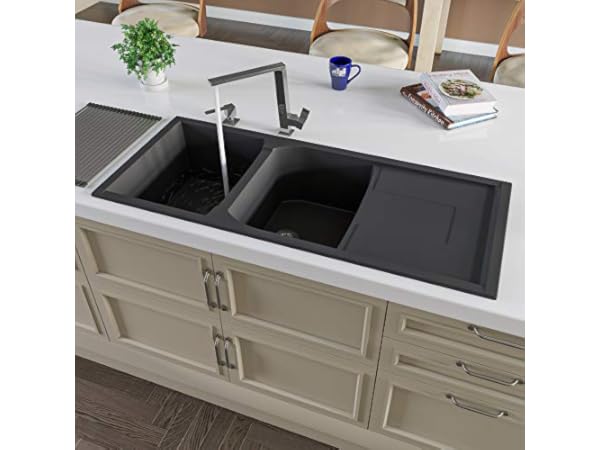 Bai 1234 - 48 Handmade Stainless Steel Kitchen Sink Double Bowl with Drainboard Top Mount 16 Gauge