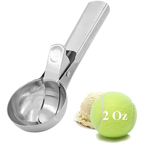 Yastant Stainless Steel Ice Cream Scoop with Trigger, Premium Ice Cream Scooper, Heavy Duty Metal Icecream Scoop Spoon Dishwasher Safe, Perfect for