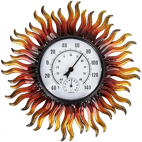 Indoor Outdoor Thermometer Hygrometer, Lirches Outdoor Thermometer Large  Numbers, Decorative Outdoor Thermometers For Patio 