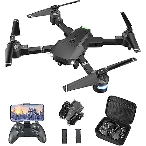 ATTOP Drone with Camera for Adults&Kids, Foldable 1080P FPV 120°FOV Drone  w/3 Batteries 30 Mins Flight Time, Drone for kids 8-12 w/Carrying Case, VR