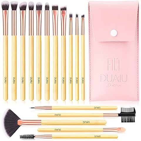 DUAIU Makeup Brushes 16PCS Marble Handle Professional Makeup Brushes Set  with 4PCs Makeup Sponge Blenders and 1 Brush Cleaner Foundation Brushes