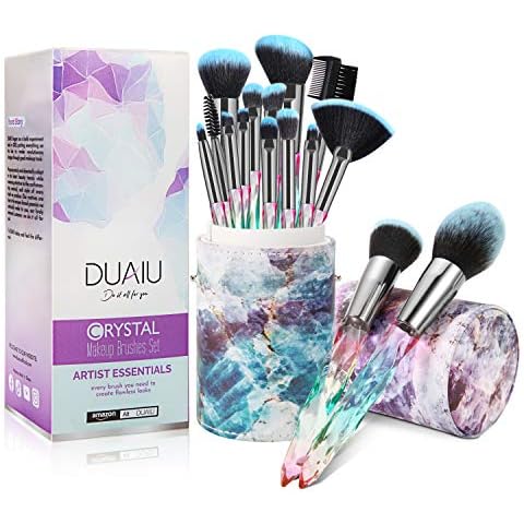 DUAIU Makeup Brushes Set - 12Pcs Makeup Brushes Premium Synthetic Bristles  Foundation Powder Flawless Face Brush Contour Concealers Eyeshadow Blush  Makeup Brush Set (Coffee)