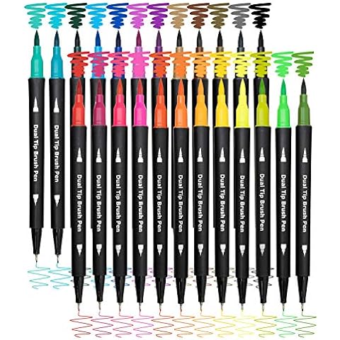 VITOLER 24 Colored Journaling , Fine Line Point Drawing Marker Pens for  Writing Journaling Planner Coloring Book Sketching Taking Note Calendar Art