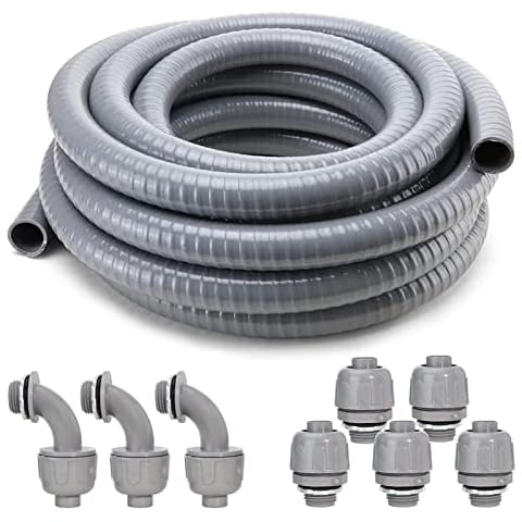 Maitys 1/2 Inch Liquid Tight Connector PVC Electrical Conduit Fittings  Straight 180 Degree Flexible Conduit