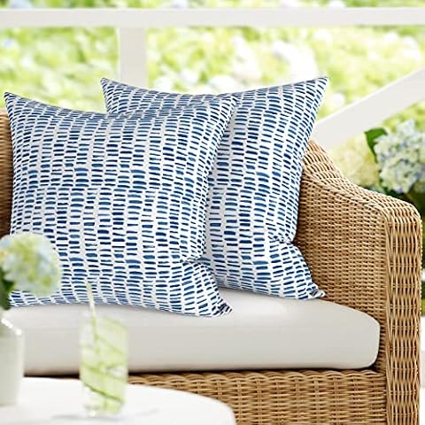 Enipate Inserts Included Outdoor Throw Pillows, Pack of 2 Striped