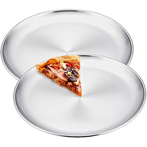 Pizza Pan - Non Stick Baking, Even Heat Distribution - Pizza Tray for Oven  - Perforated Stainless Steel for Crispy Crust - 9.6 Inch 