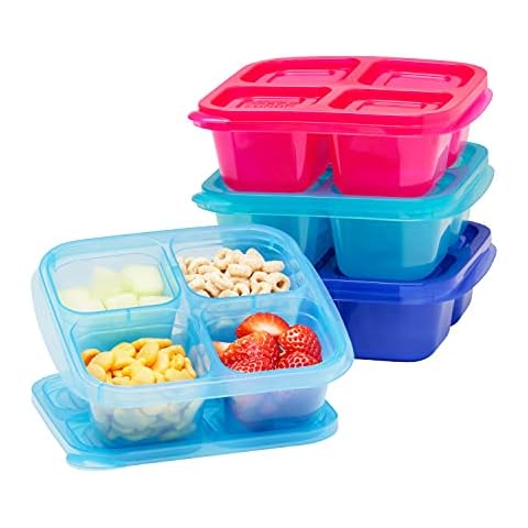 4 Reusable Snack Containers with Lids, 4.75oz Small Cups - Microwave +