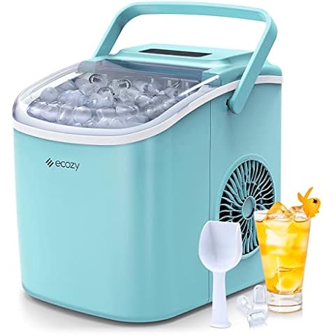 ecozy Nugget Ice Maker Countertop - Chewable Pellet Ice Cubes, 33 lbs Daily  Output, Stainless Steel Housing, Self-Cleaning Ice Machine with Ice Bags  for Parties, Kitchen, Bar, Office 