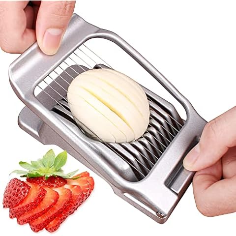 Egg Slicer  Aluminum Hinged Egg Slicer with Stainless Steel Wires