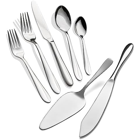 40 Piece Black Silverware Set Service for 8, EIUBUIE Premium