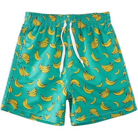 Elastic Waist Swim Trunks for Boys