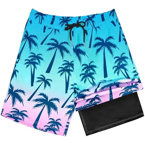 Elastic Waist Swim Trunks for Boys