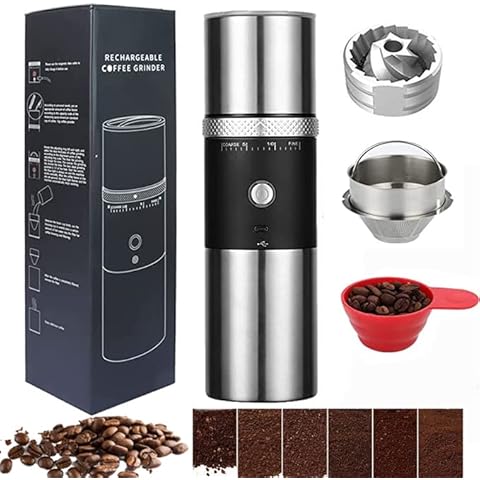 Pompotops Portable Mini Electric Coffee Grinder, Household Electric Small  Automatic Coffee Grinder, Manual Coffee Grinder, And Powder Press, Black