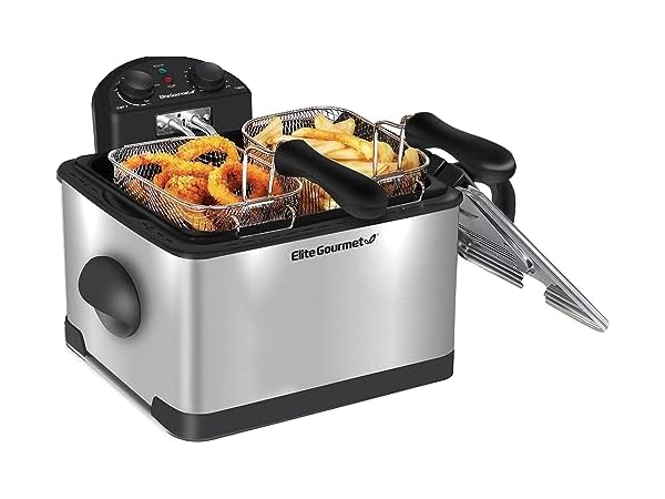 Hamilton Beach Cool-Touch Deep Fryer, 2 Liters/8 Cup Oil Capacity with  Basket Hooks - 35021